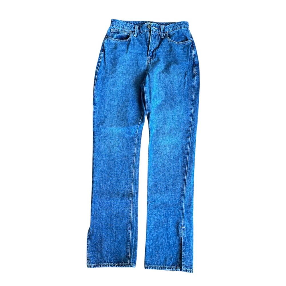 Good American Good Boy Straight high Waist Split Hem Jeans Size 4/27
